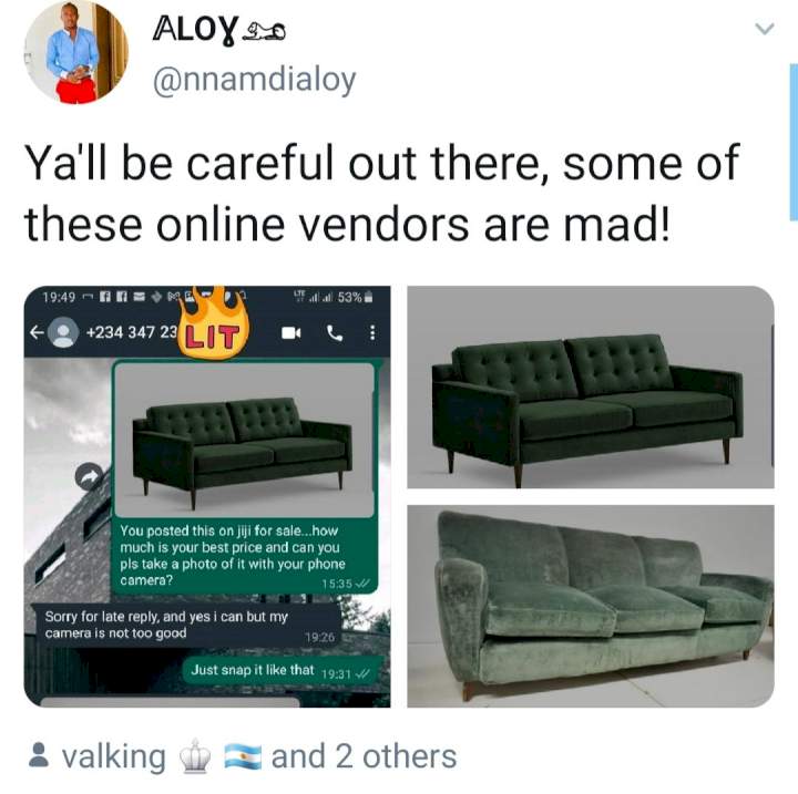 Man warns about online vendors as he shares cushion advertised online and what the seller sent
