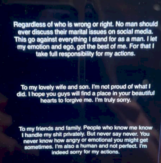 'I'm not proud of what I did' Cy4Luv's husband, Yomi, apologises for calling her a 'f***ing disgrace of a wife' after she shared her birthday wishlist online