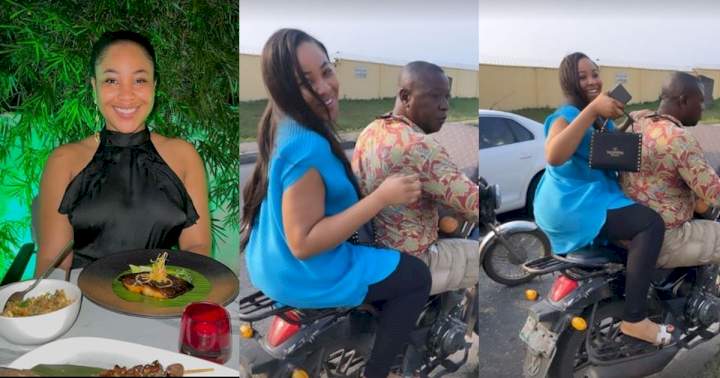 Erica Nlewedim mounts bike to catch up with flight amid frustrating Lagos traffic (Video)