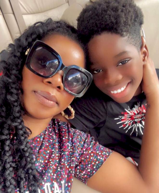 Wizkid's babymama, Shola shares the message she received from her 10-year-old son, Tife (Screenshot)