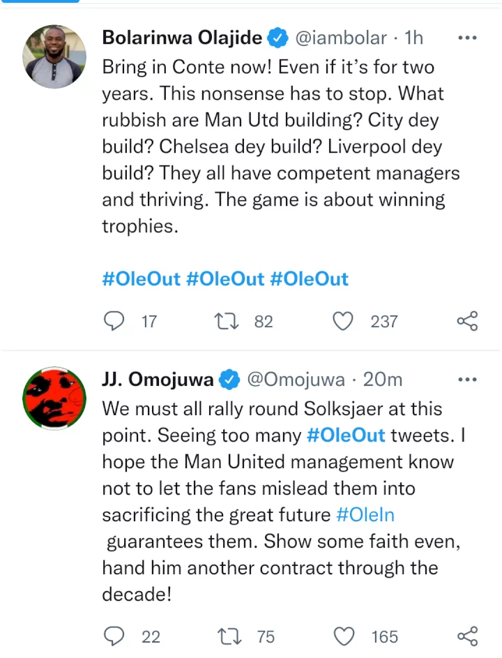 'Get this joker out now' - #Oleout trends worldwide after Manchester United lose 4-2 to Leicester City