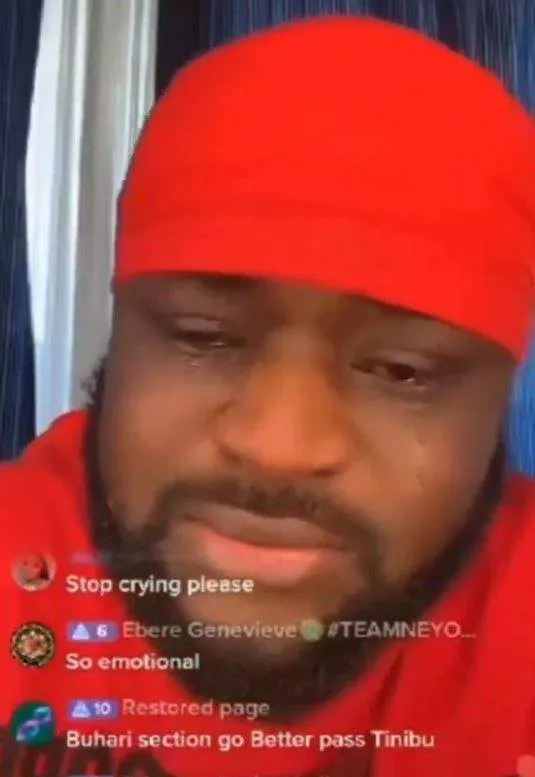 'If Nigeria good wetin I dey find for Germany?' - Man breaks down in tears following Tinubu's announcement as president-elect (Video)