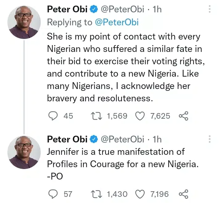 Peter Obi visits lady who was assaulted while voting in Lagos