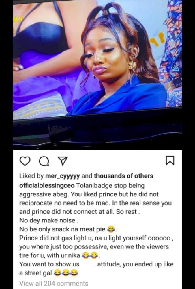 'You wanted to show us attitude, but you ended up like a street girl' - Blessing Okoro blast BBNaija's Tbaj