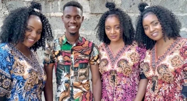 My love was not meant for one woman - Kenyan man dating triplet sisters says he is naturally polygamous