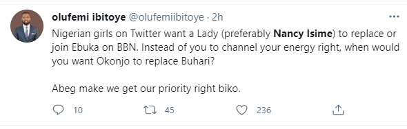 “Let Nancy Isime co-host the BBN with Ebuka” – Nigerians fires at BBNaija organizers, accuses them of portraying gender inequality