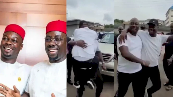 "This one sweet me" - Obi Cubana rejoices as his elder brother, Nnamdi Iyiegbu clinches APGA ticket to run for Federal House of Representatives (Video)