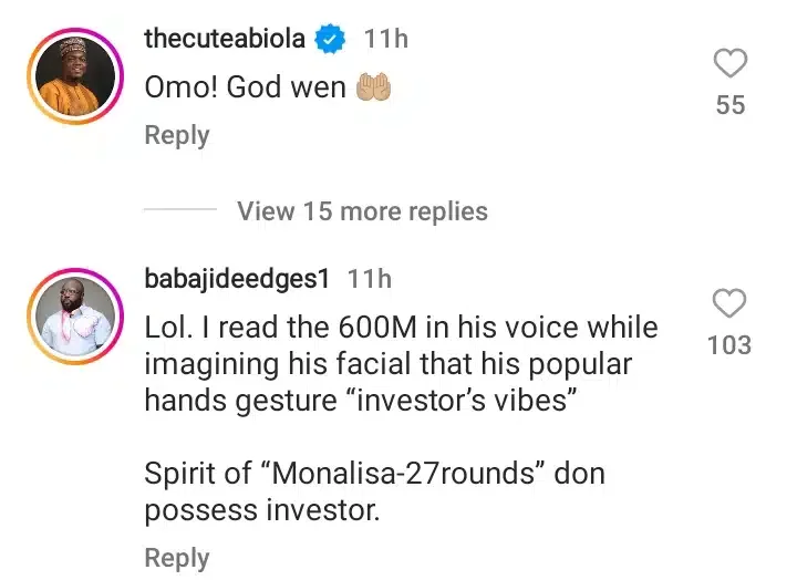 Cute Abiola, others react after Sabinus revealed his net worth