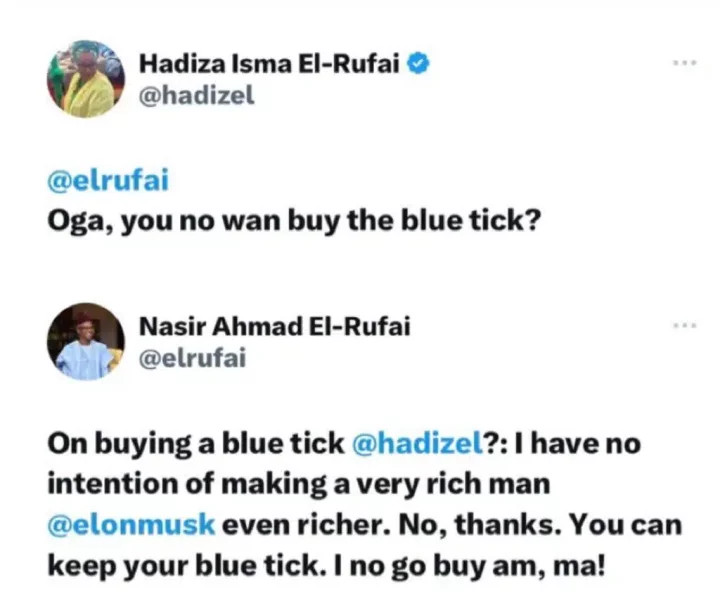 Twitter verification badge: 'I have no intentions of making a rich man richer' - El-Rufai