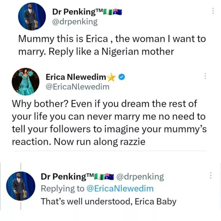 Reality TV star, Erica Nlewedim, shuts down Nigerian doctor