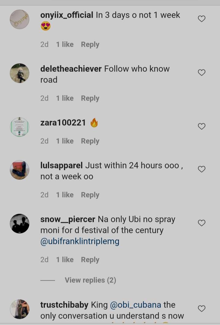'When you have money, people will follow you' - Reactions as Obi Cubana hits 1.2million followers on Instagram in less than a week