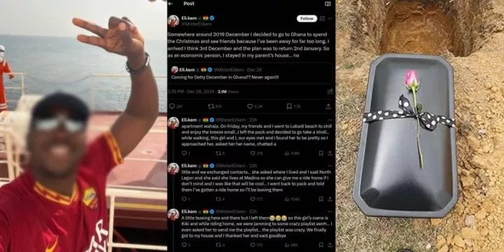 Man laments as his dog passes away after eating food brought to him by a lady he refuses to date