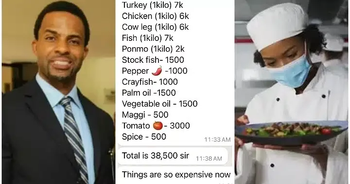 "She wan run you street" - Nigerian boss causes uproar as he posts photo of food bill his cook sent to him