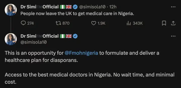 'People now leave UK to get medical care in Nigeria' - Nigerians in diaspora lament