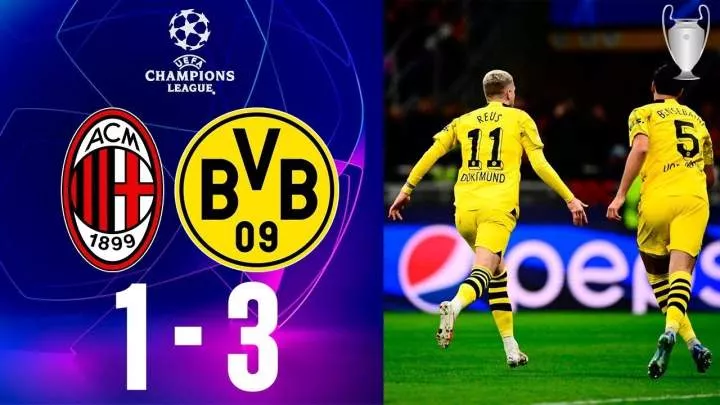 AC Milan 1 - 3 Dortmund (Nov-28-2023) Champions League Highlights
