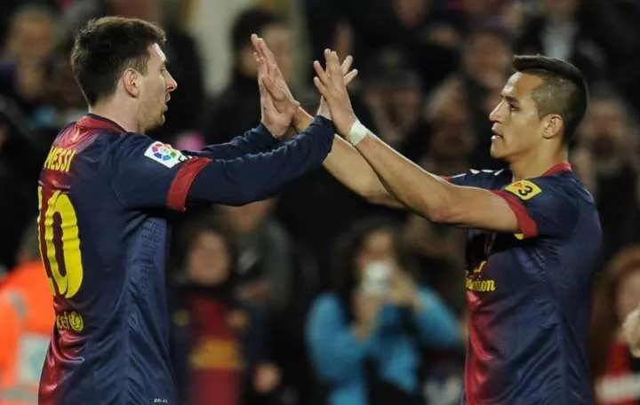 Alexis Sanchez and Lionel Messi playing for Barcelona in 2013 -- Image credit: Marca