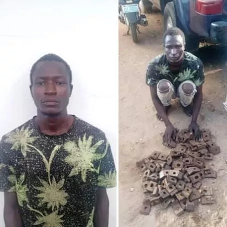 Police Arrest Suspected Vandal, Recover 95 Stolen Rail Track Components In Bauchi