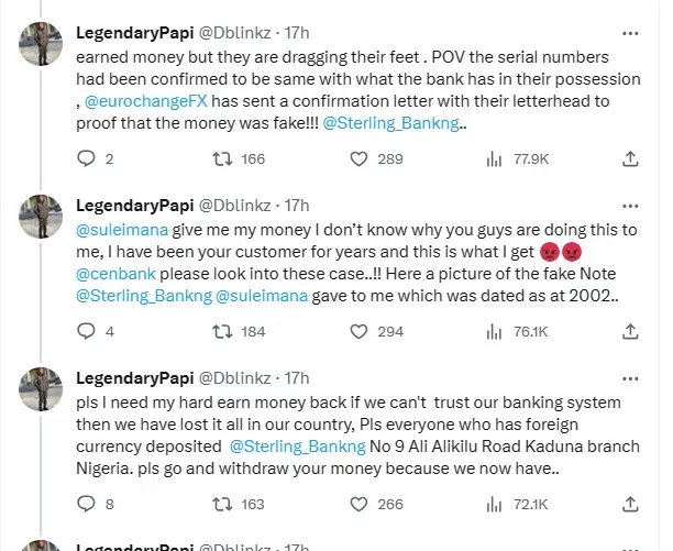 'I'm writing this with so much despair' - Man exposes a popular Nigerian bank for reportedly giving him fake euro notes