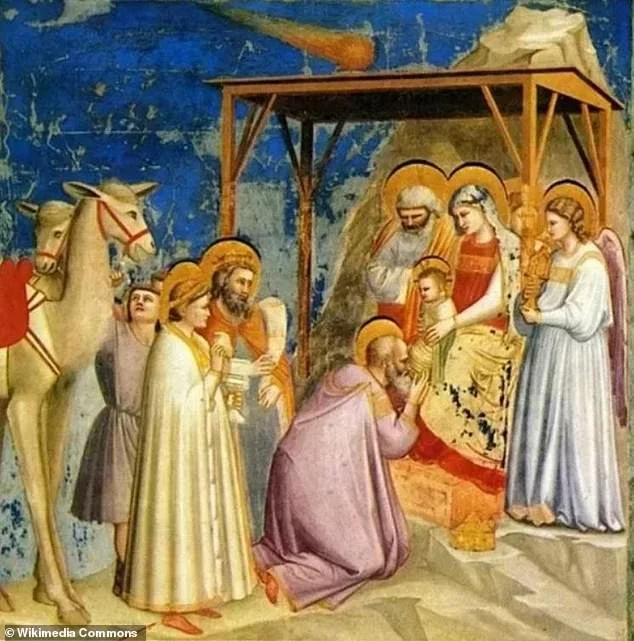 As imagined here by 14th-century painter Giotto di Bondone, some experts believe that the star of Bethlehem which the wise men followed might have been a comet