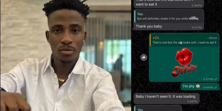 Alesh Sanni slams fan who accused him of soliciting 'private photos', leaks chat