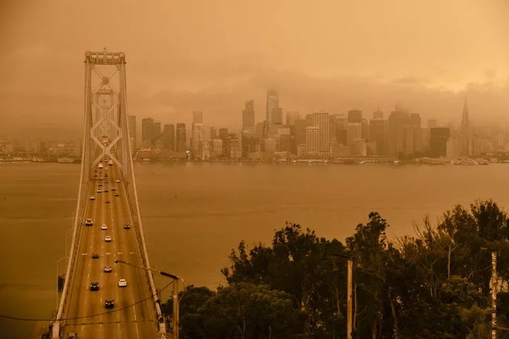Smoke from California wildfires hangs over the San Francisco skyline