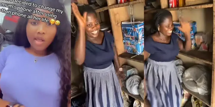 "This is called David dance" - Reactions as mother joyfully dances after her daughter got her android phone