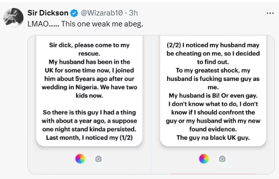 Wife cries out as she finds out her husband is having affair with her past male lover