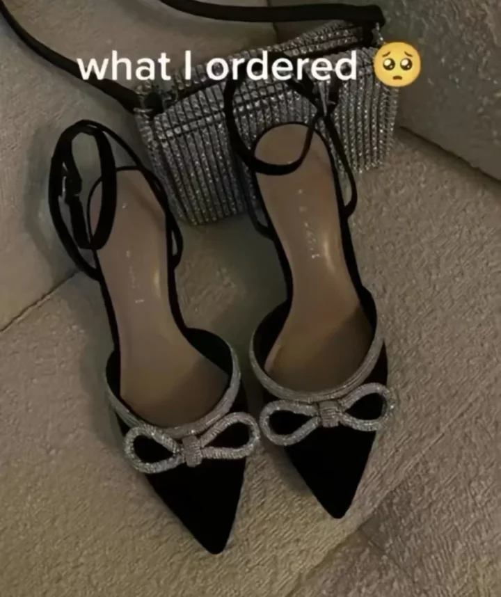 'Just sharpen the tip a little bit' - Netizens advise as lady shows off shoes she ordered vs what she got