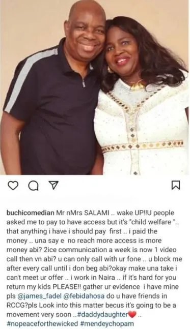 Comedian Buchi Reunites With Daughter One Year After He Accused His Ex And Her Parents Of Denying Him Access To His Kids (Video)