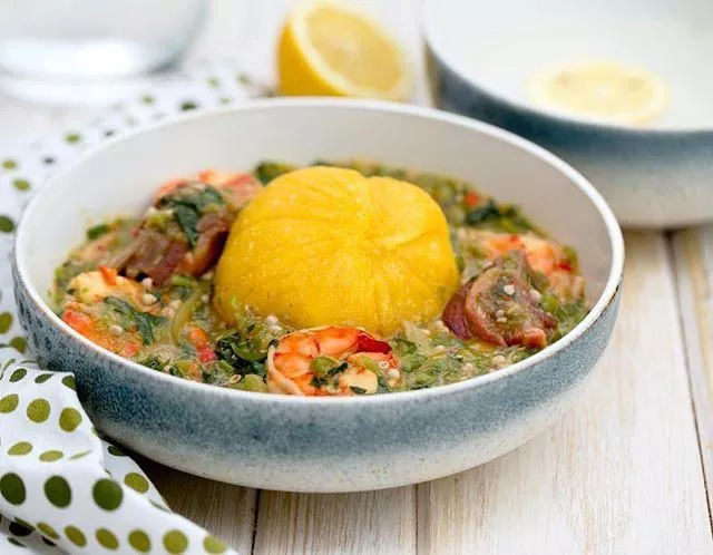 Beef okro soup and eba