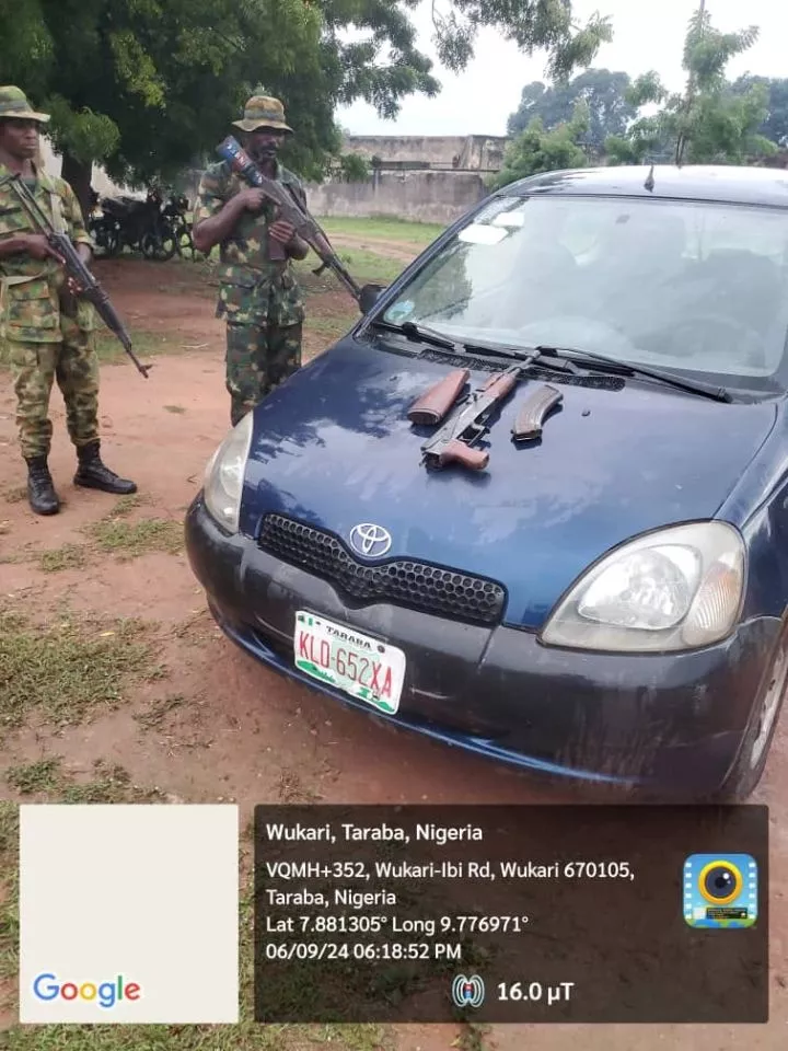 Driver flees as troops arrest owner of vehicle containing AK-47 rifle in Taraba