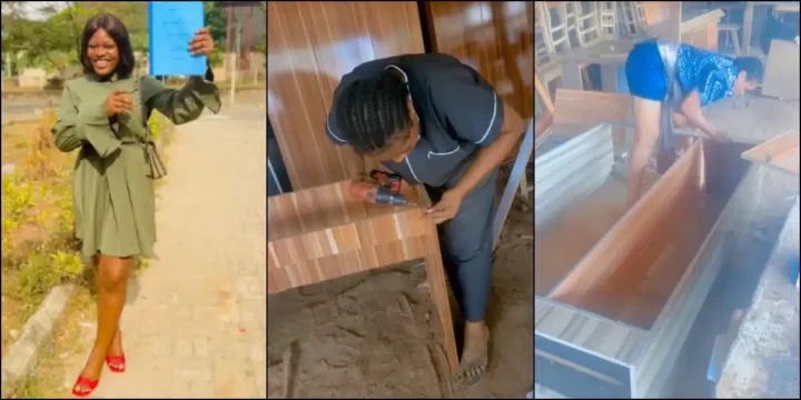 Lady dumps university degree, becomes carpenter