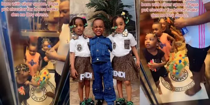 Nigerian man raises kids with silver spoon, installs elevator in his house to ensure they don't experience stress
