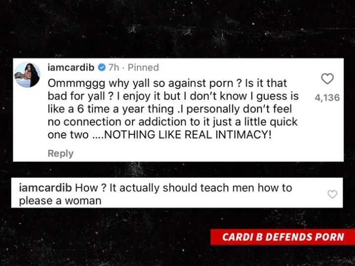 Rapper Cardi B defends porn after media personality Candace Owens called for a total ban