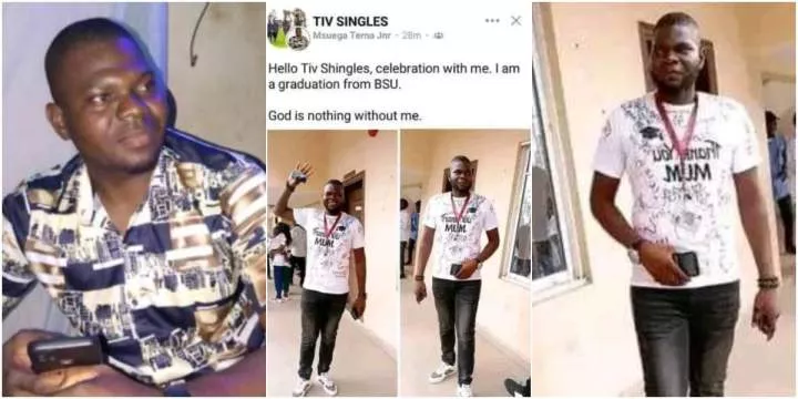 Fresh Benue State University graduate who went viral over controversial graduation celebration post tenders apology
