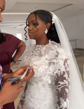 'God help me' - Bride's wedding gown cut with scissors at church, video goes viral