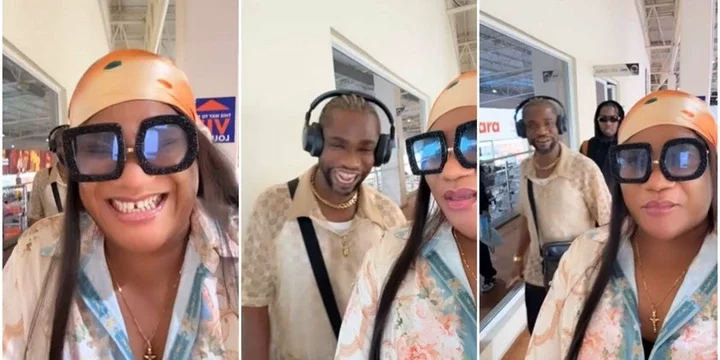 Speed Darlington lost in admiration of Nkechi Blessing's backside as they met at airport -VIDEO