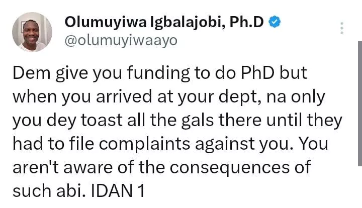 Multiple ladies report Canada-based Nigerian PhD student for wooing all ladies in his department