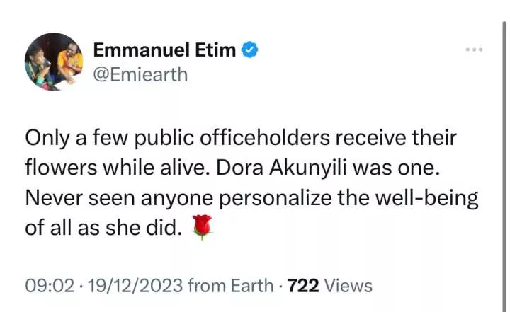 Nigerians pay glowing tribute to ex-NAFDAC boss, Dora Akunyili, days after agency uncovered factories produce fake drinks were uncovered