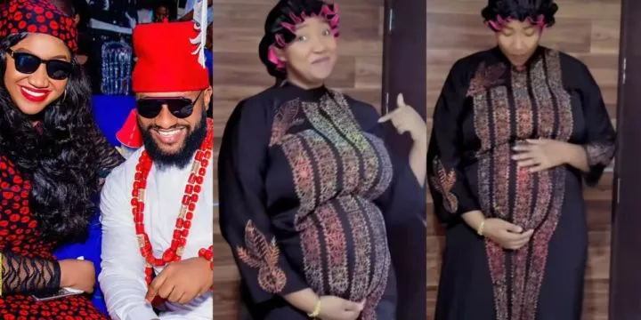 Yul Edochie and Judy Austin expects 3rd child, show off baby bump