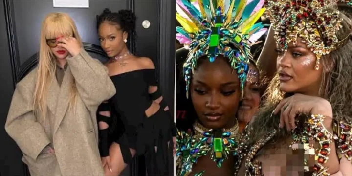 Reactions as Ayra Starr is spotted at Crop Over festival with Rihanna in Barbados
