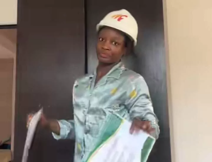 Nigerian lady narrowly escapes tragedy as ceiling crashes onto bed while she slept