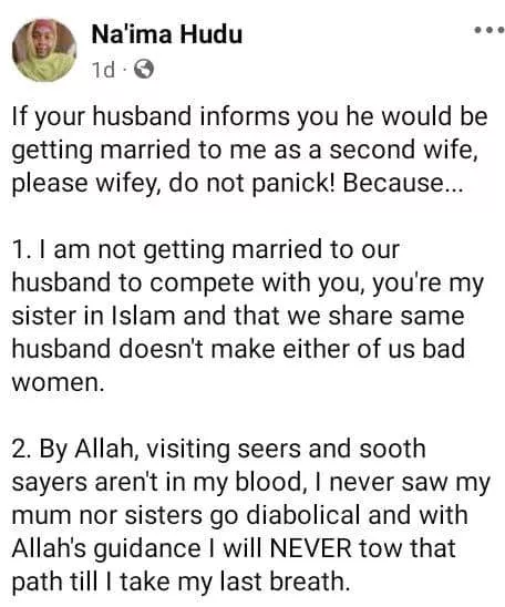 Why you shouldn't panic if your husband takes me as a second wife - Lady