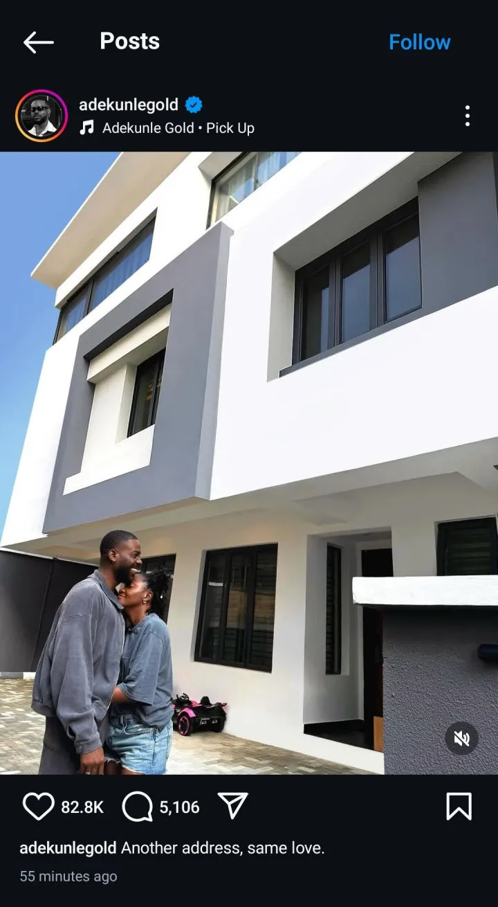 Adekunle Gold acquires new home days after rewarding first-class graduates