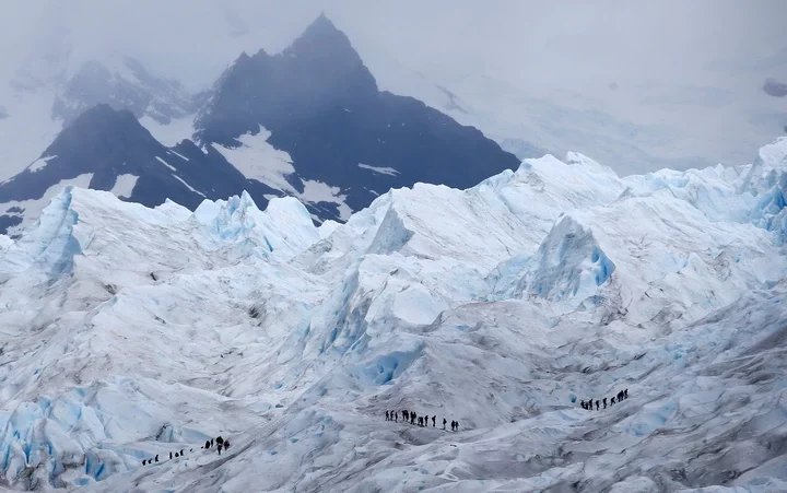 Climbers trek on the Perito Moreno glacier, near the city of El Calafate in the Patagonian province of Santa Cruz, Argentina January 14, 2020. REUTERS/Agustin Marcarian