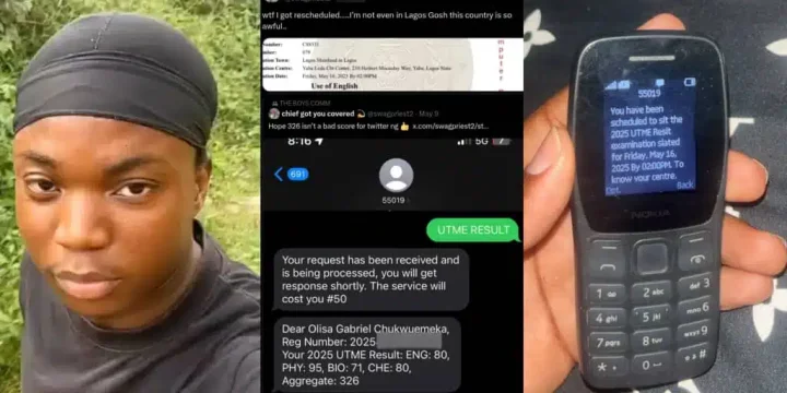 JAMB candidate with 326 UTME score shocked as he receives new exam date