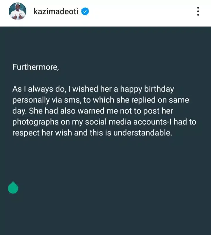 Mercy Aigbe's husband, Kazim Adeoti explains why he didn't celebrate his first wife's birthday