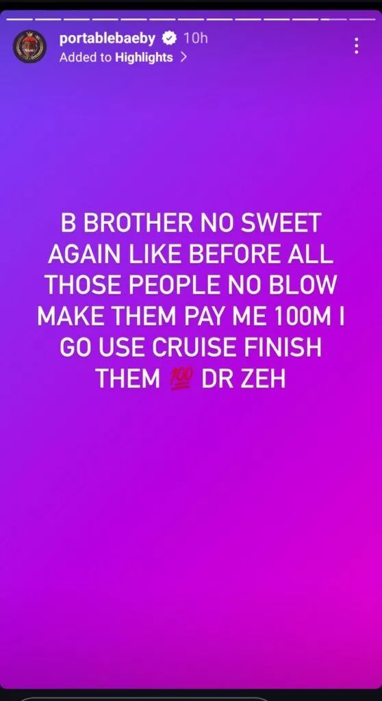 BBNaija no sweet like before - Portable says why