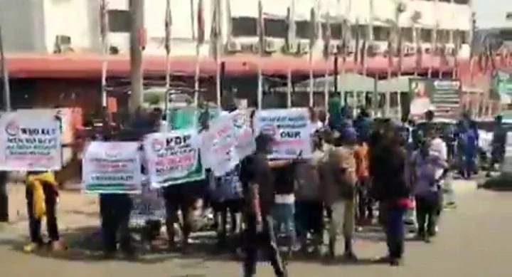 Protest Erupts at PDP Headquarters Over Tussle for Nat'l Secretary Position