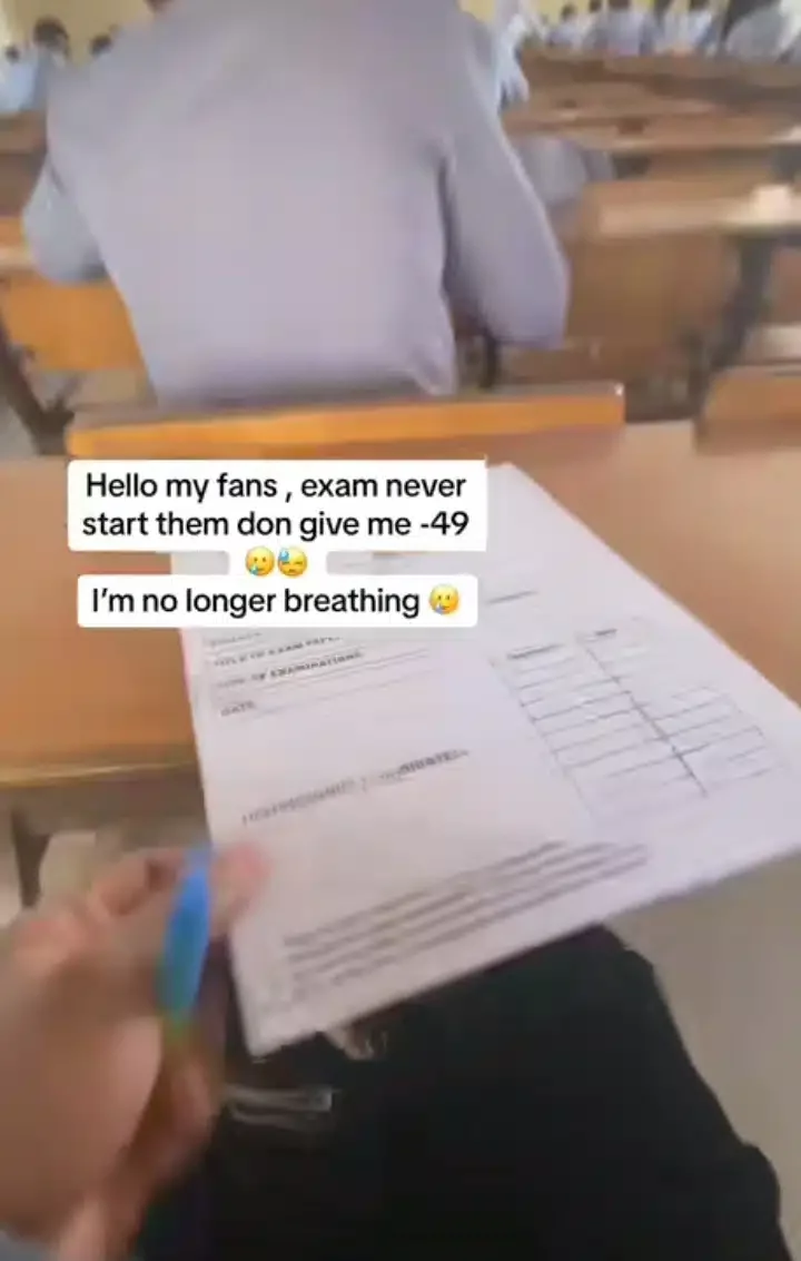 'I'm no longer breathing' - Student laments as invigilator minuses 49 marks from his paper during exam